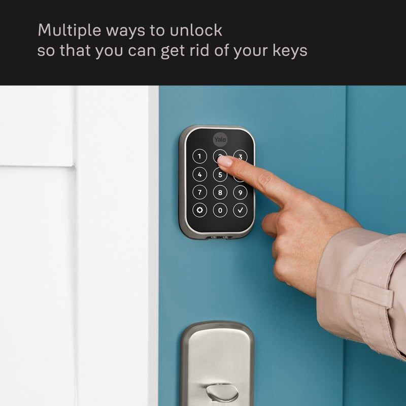 Yale Security قفل باب ذكي للدخول بدون مفتاح من Yale Assure Lock 2 Deadbolt Satin Nickel مع لوحة مفاتيح متصلة بالواي فاي لإدخال الرمز والوصول عن بعد YRD450-WF1-619 - Image 3